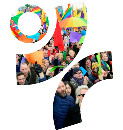 Groep van demonstrerende COC leden